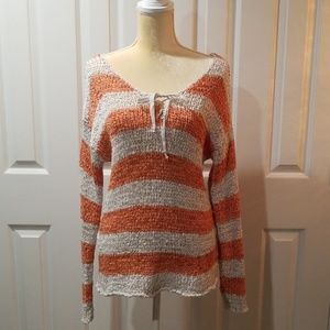 Orange / White Long Sleeve Top